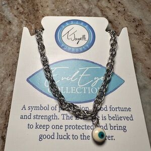 Silver Evil Eye Necklace by
